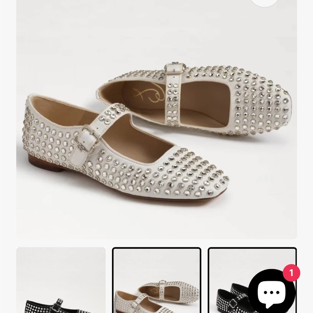 Sam Edelman Michaela Rhinestone Mary Jane’s (cream)